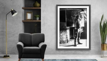 Photo Collection print — a black-and-white archival photograph shown framed in an interior