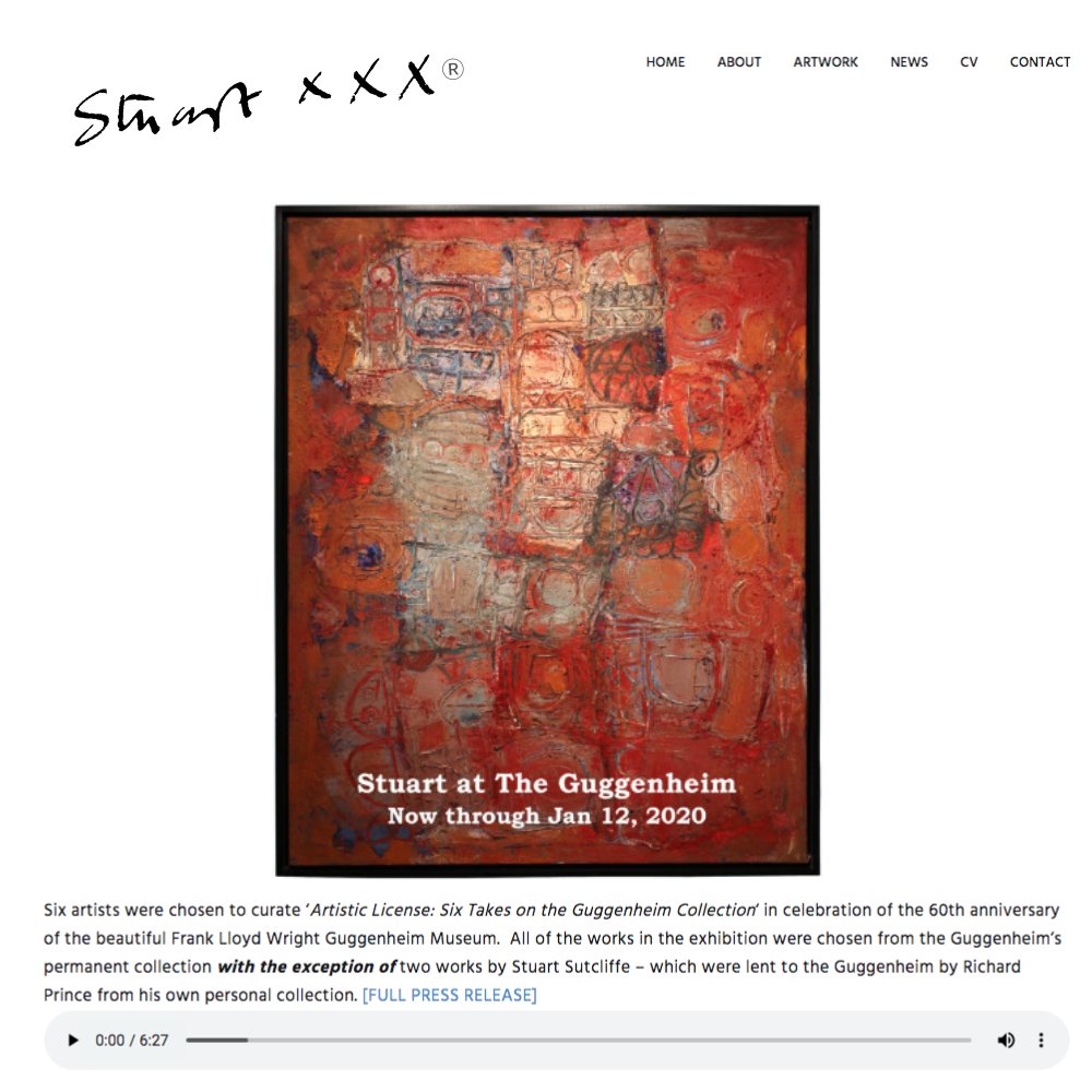 Poster for the Stuart at the Guggenheim exhibition